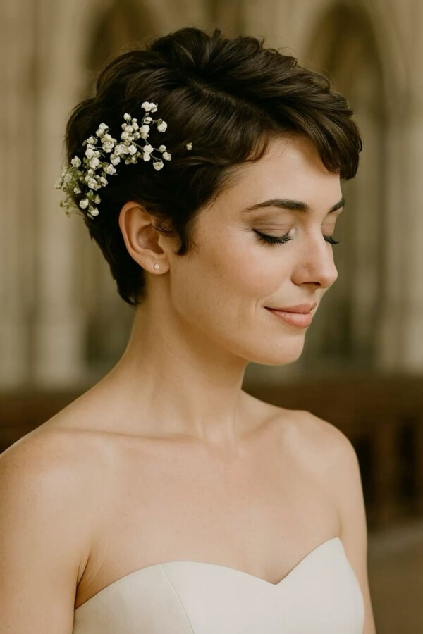 coiffure mariage cheveux courts