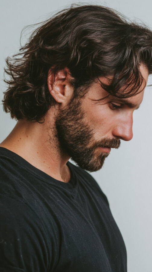 Coiffure homme mi-long tendance 2025