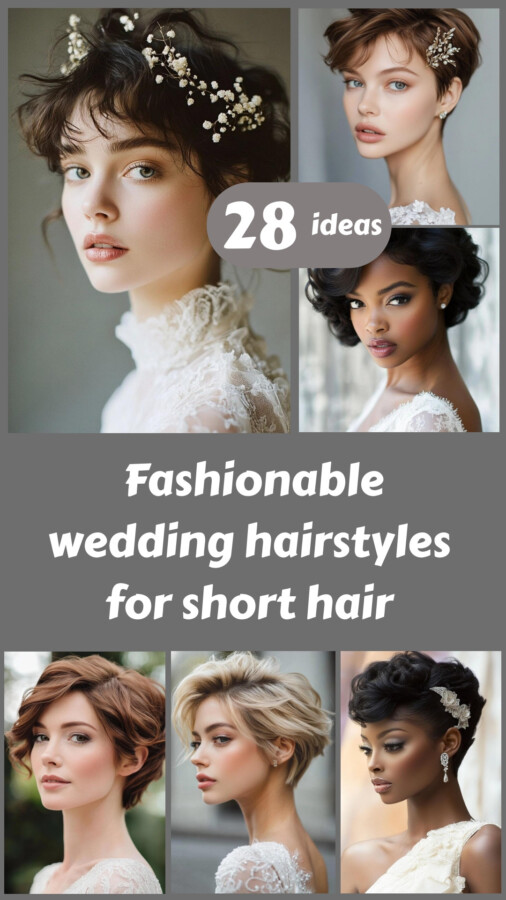 Mariage cheveux courts inspiration 2025