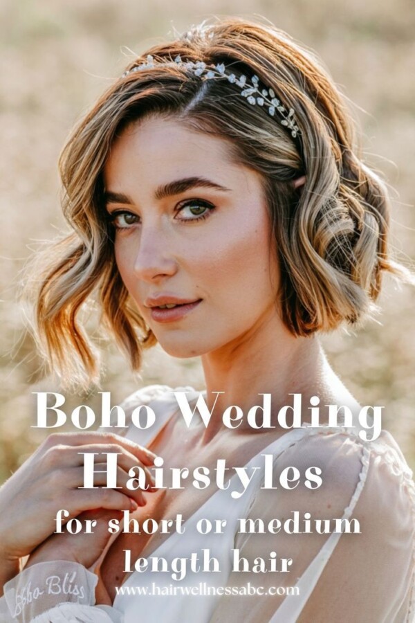 Coiffure mariage courte bohème chic