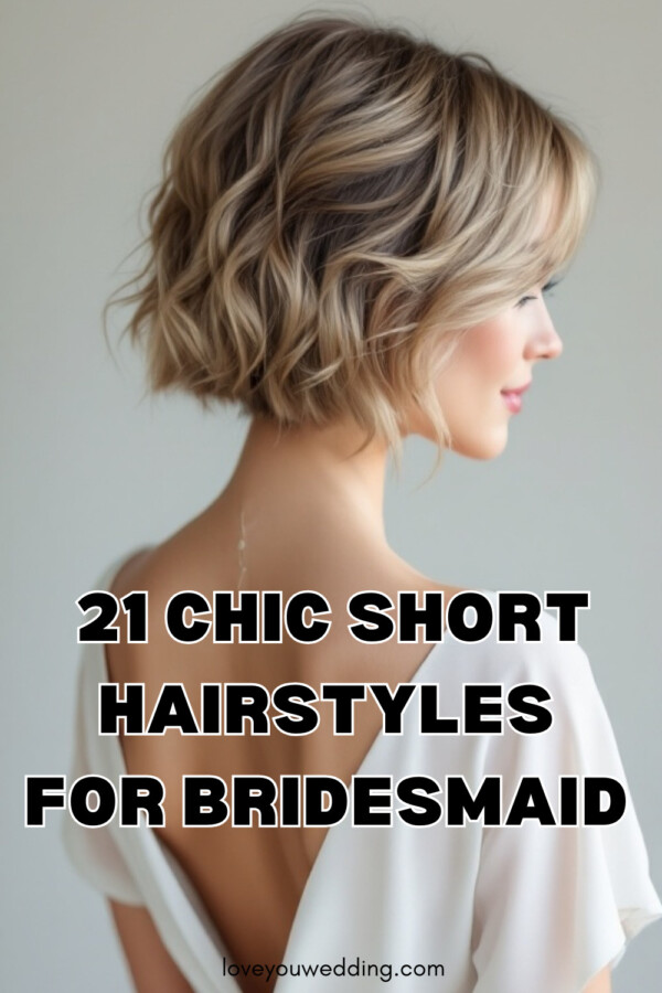 Invitée mariage cheveux courts moderne