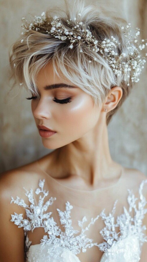 coiffure mariage cheveux courts
