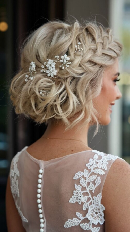 Bijoux de tête cheveux courts mariage