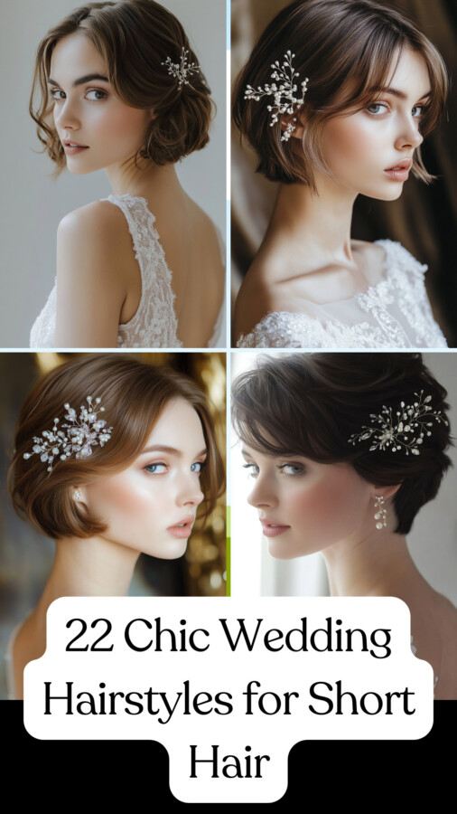 Mariage cheveux courts inspiration 2025