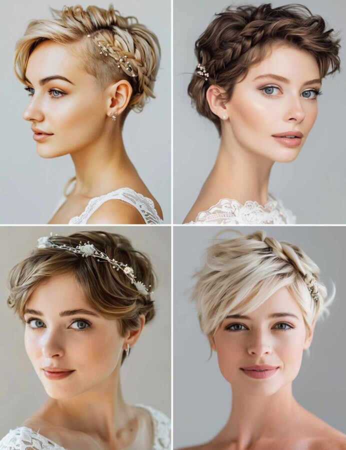 Bijoux de tête cheveux courts mariage