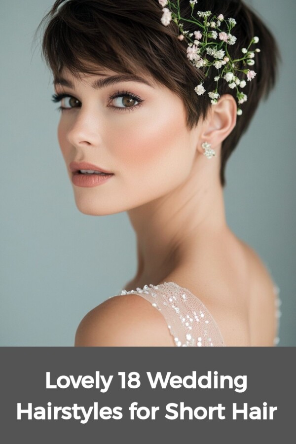 Mariage cheveux courts inspiration 2025