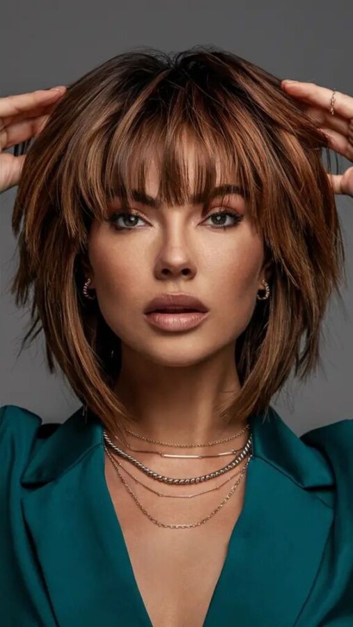 Dégradé cheveux mi-longs femme