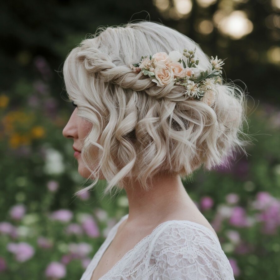 coiffure cheveux courts mariage