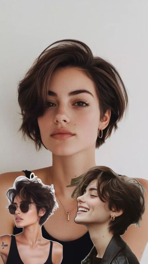 carré court dégradé fins