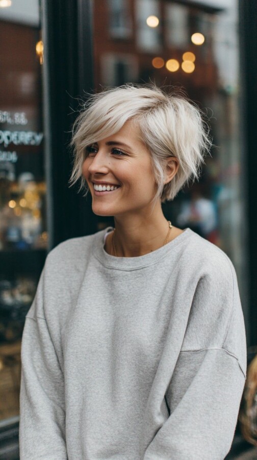 carré court dégradé fins