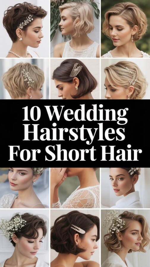 coiffure élégante mariage cheveux courts