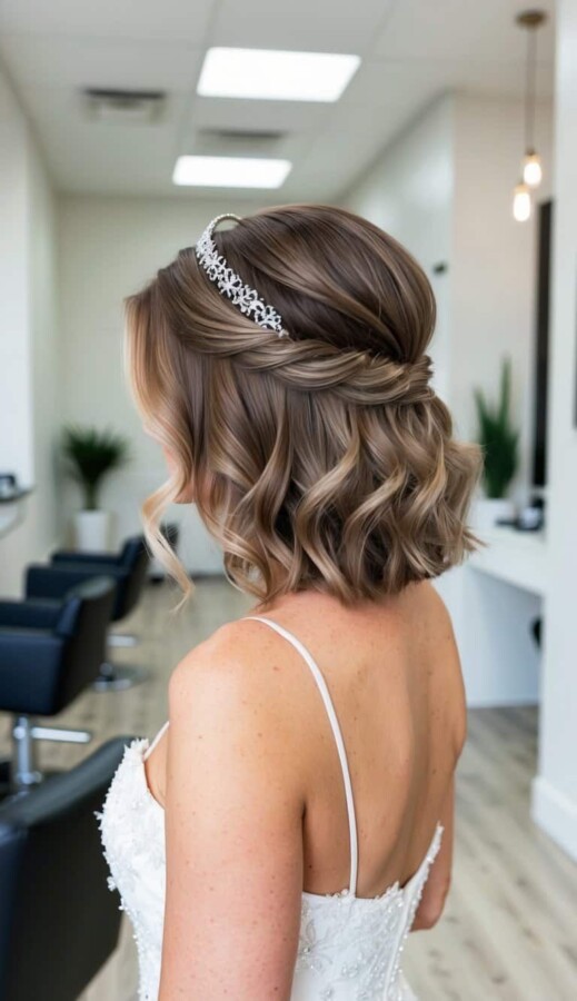 coiffure élégante mariage cheveux courts