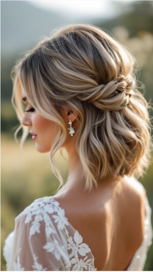 coiffure élégante mariage cheveux courts