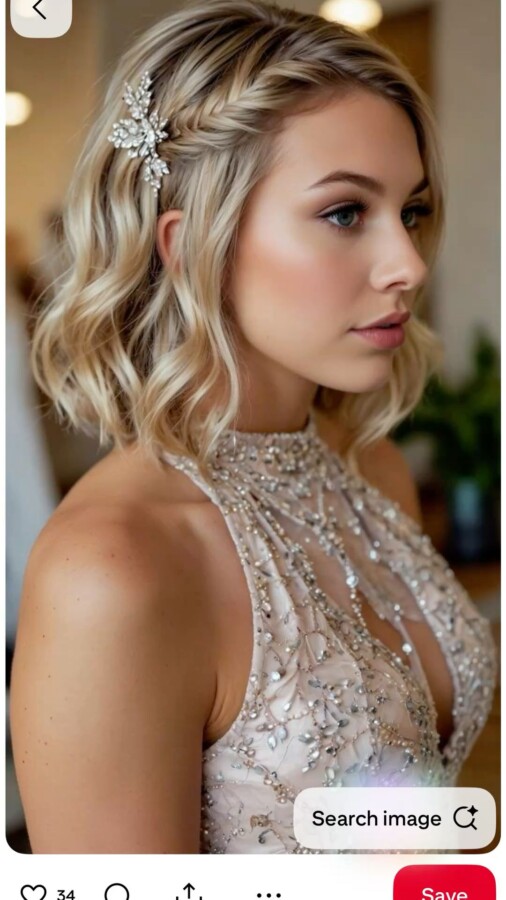 coiffure élégante mariage cheveux courts