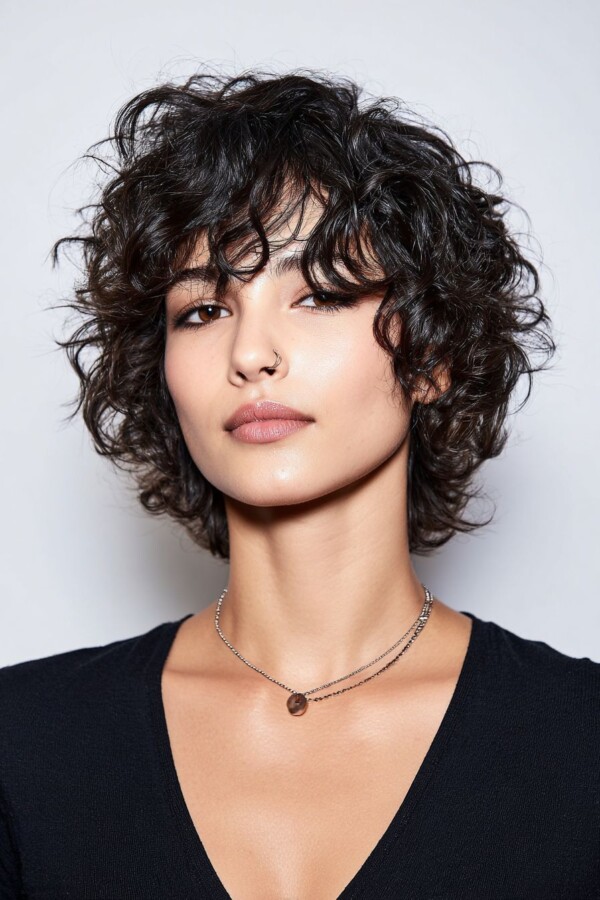 coupe courte cheveux ondulés