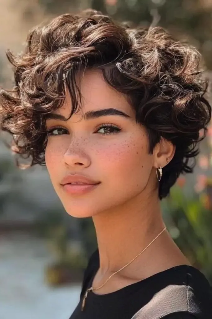 coupe courte cheveux ondulés