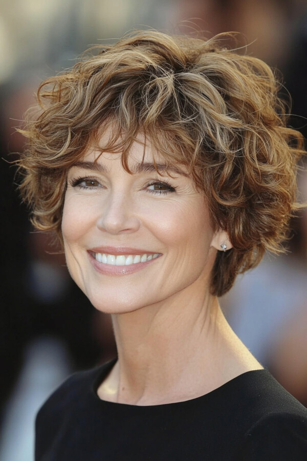 coupe courte cheveux frisés