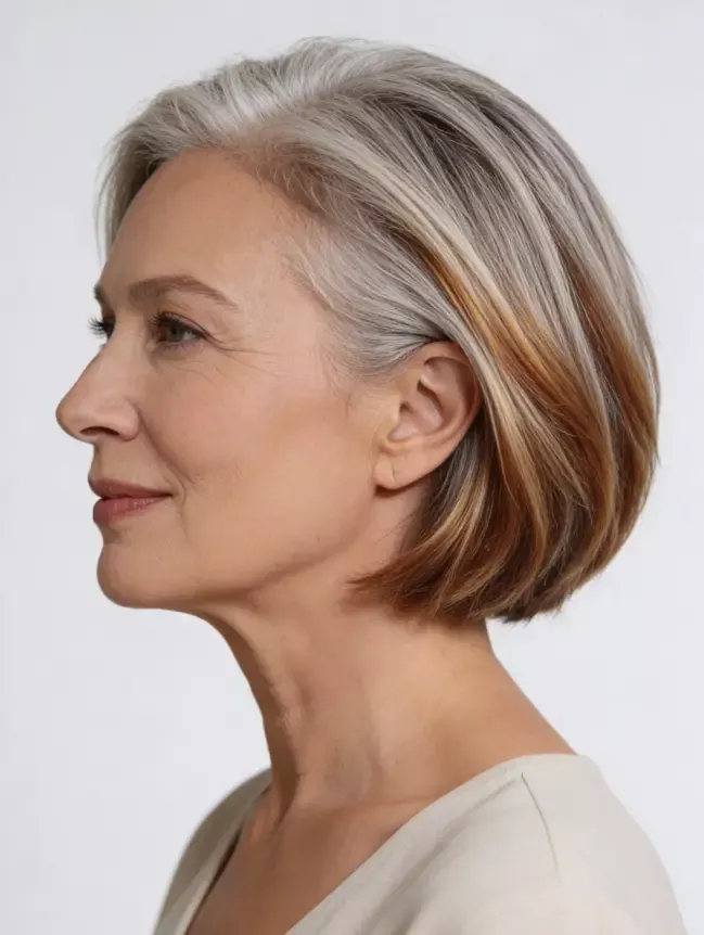femme cheveux courts sophistiqués