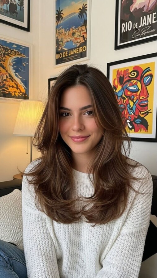 Coupe mi-longue avec dégradé élégant