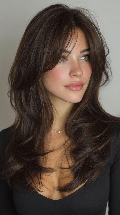 Coupe mi-longue avec dégradé élégant