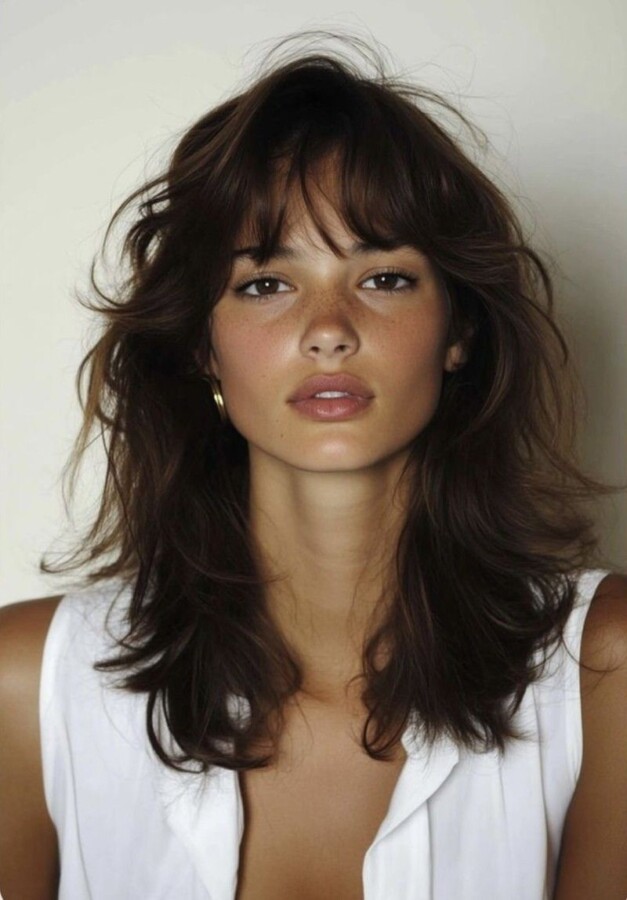 Style de cheveux mi-long dégradé moderne