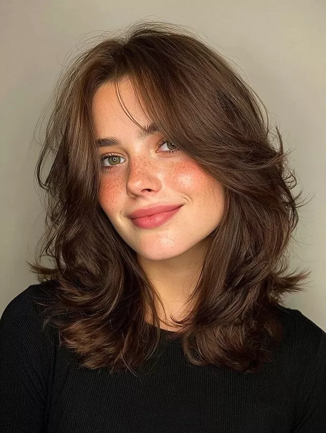 Style de cheveux mi-long dégradé moderne