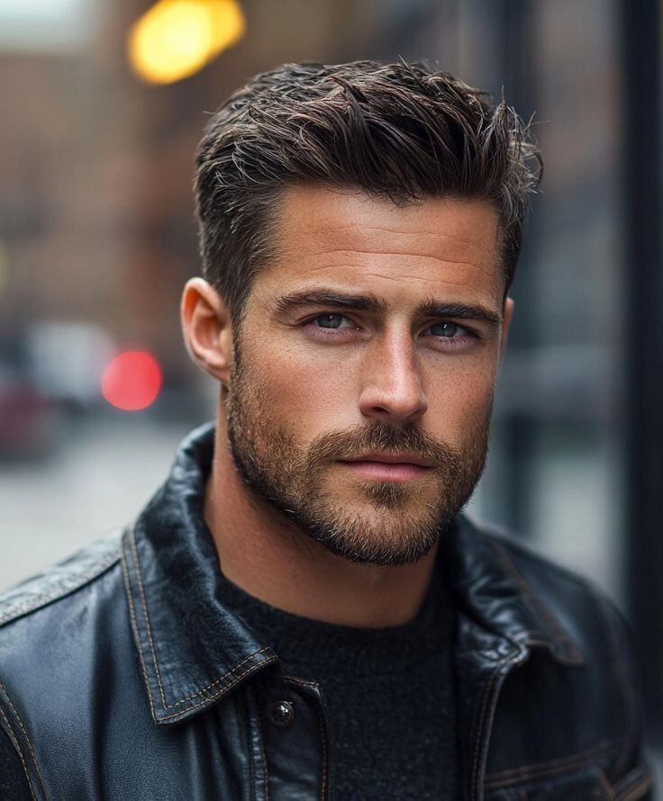Coiffure élégante pour cheveux courts de mariage masculin