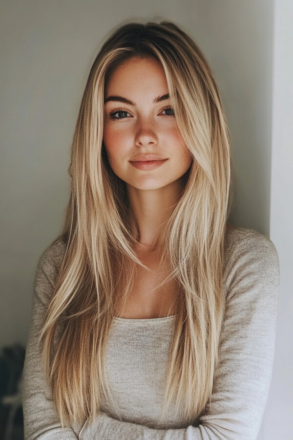 coupe effilée cheveux longs