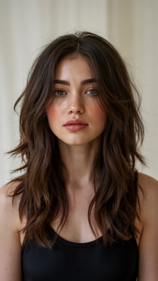 coupe effilée cheveux longs