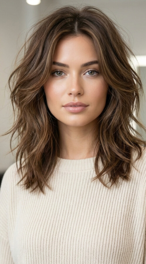 coupe mi-long dégradé femme