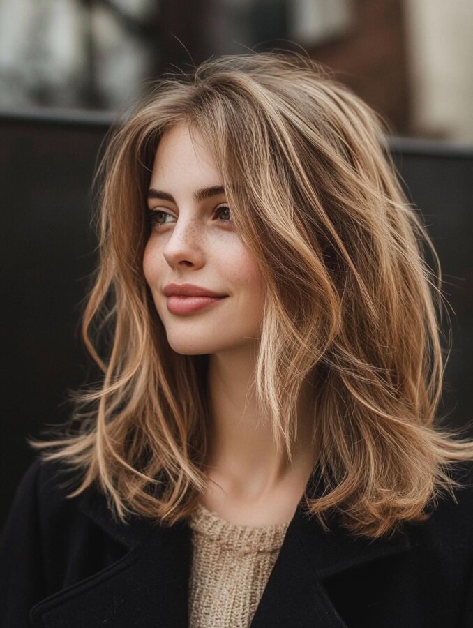 cheveux mi-longs effilés