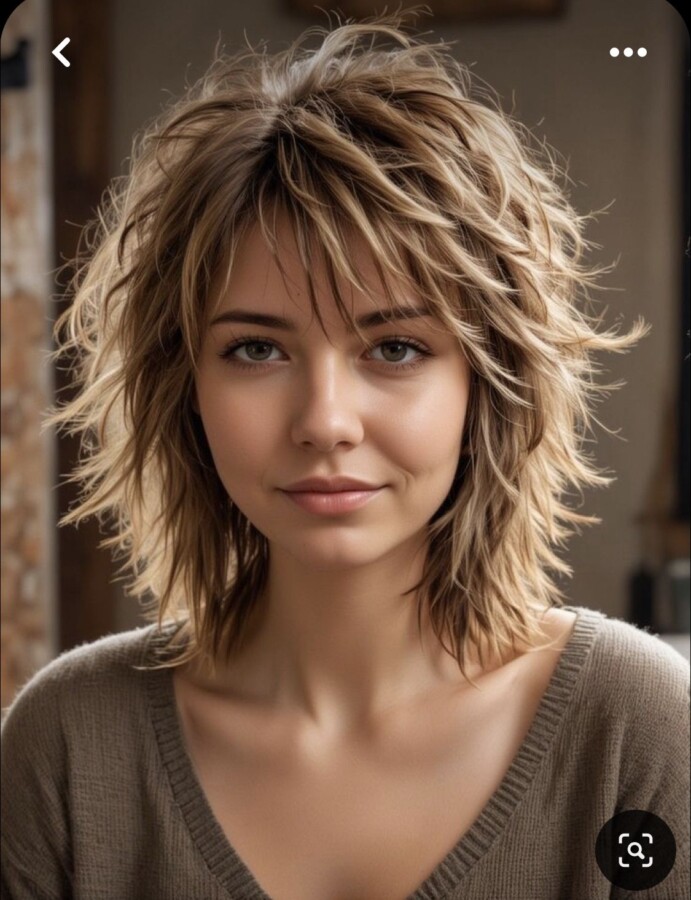 cheveux mi-longs effilés