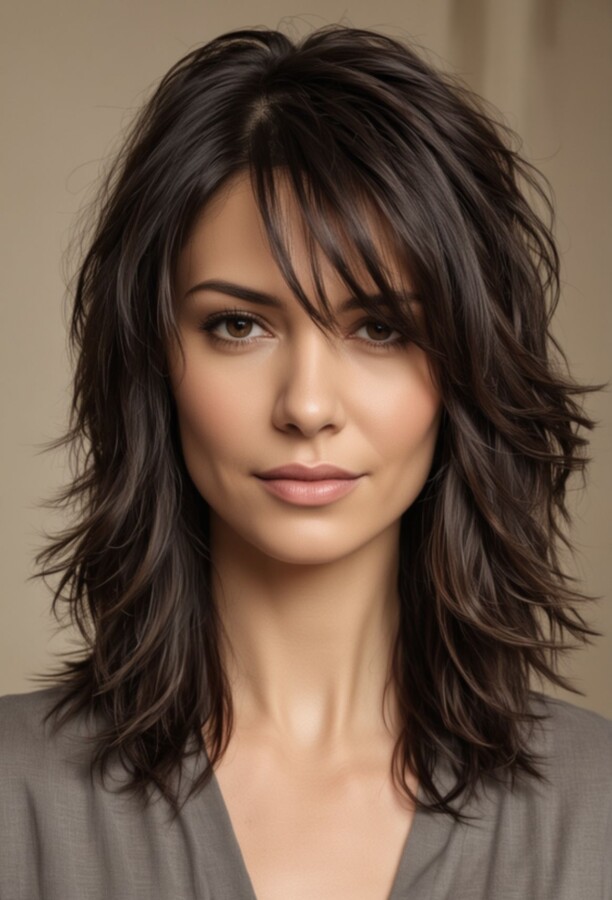 cheveux mi-longs effilés