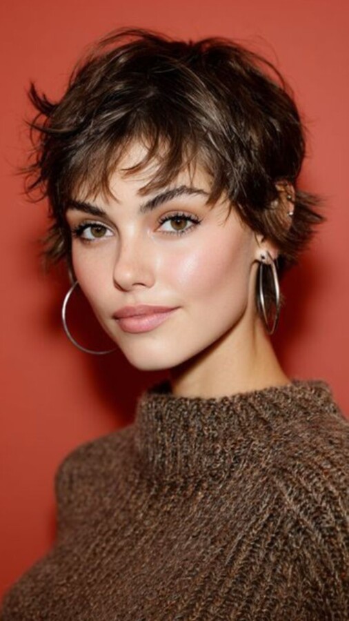 coupe courte effilée