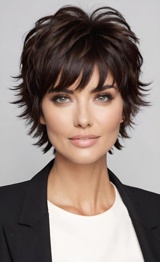 coupe courte effilée