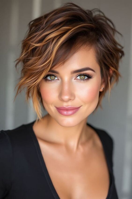 coupe courte dégradée effilée