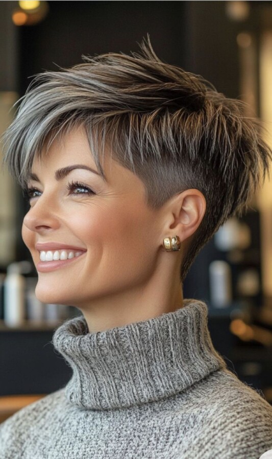 coupe courte dégradée effilée
