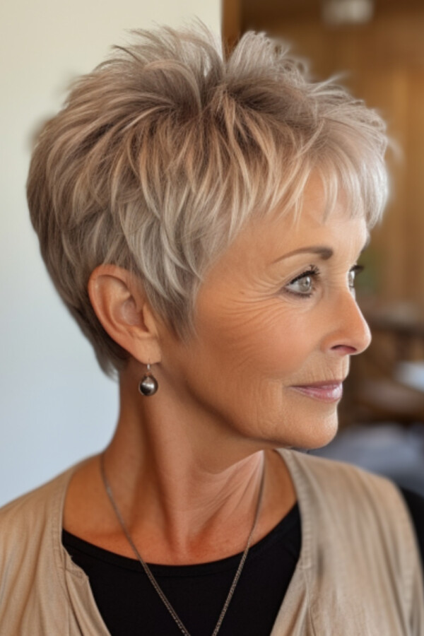 coupe courte dégradée effilée