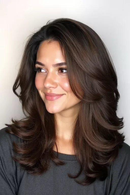 femme cheveux mi-longs