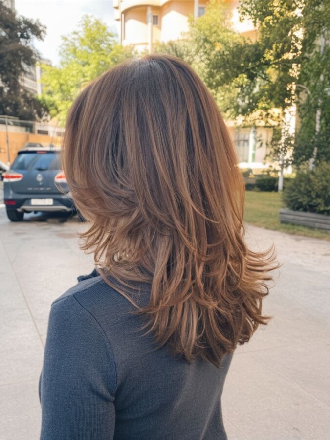 Coupe mi-longue dégradée élégante