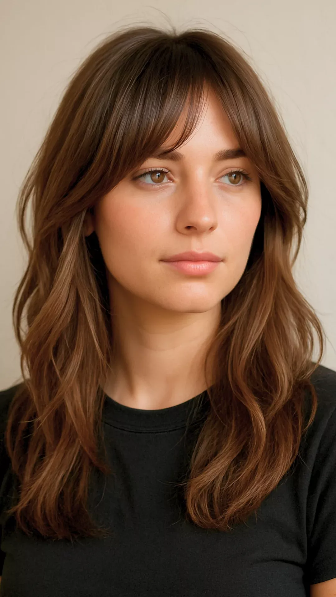 Coiffure tendance avec frange effilée
