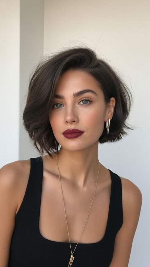 carré court dégradé cheveux