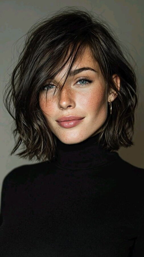 carré court dégradé cheveux